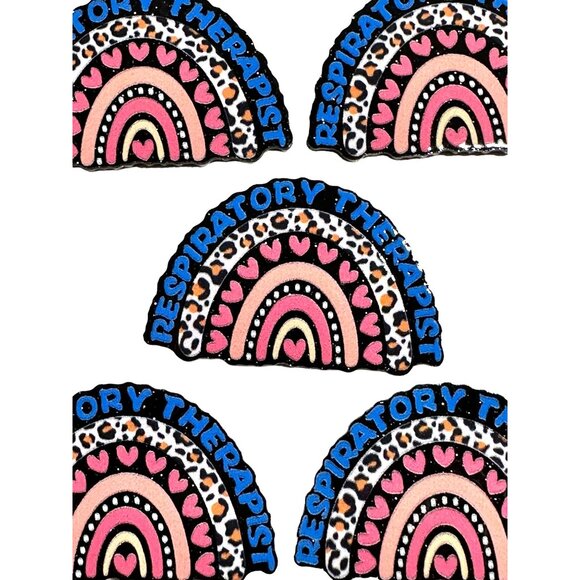 10 pc glitter Respiratory Therapist Nurse acrylic flat back charm for badge ree - Picture 3 of 3